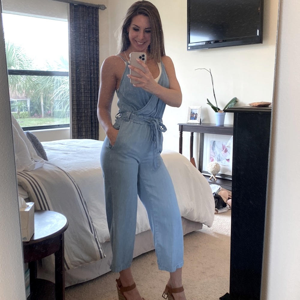 Denim Wide Leg Jumpsuit